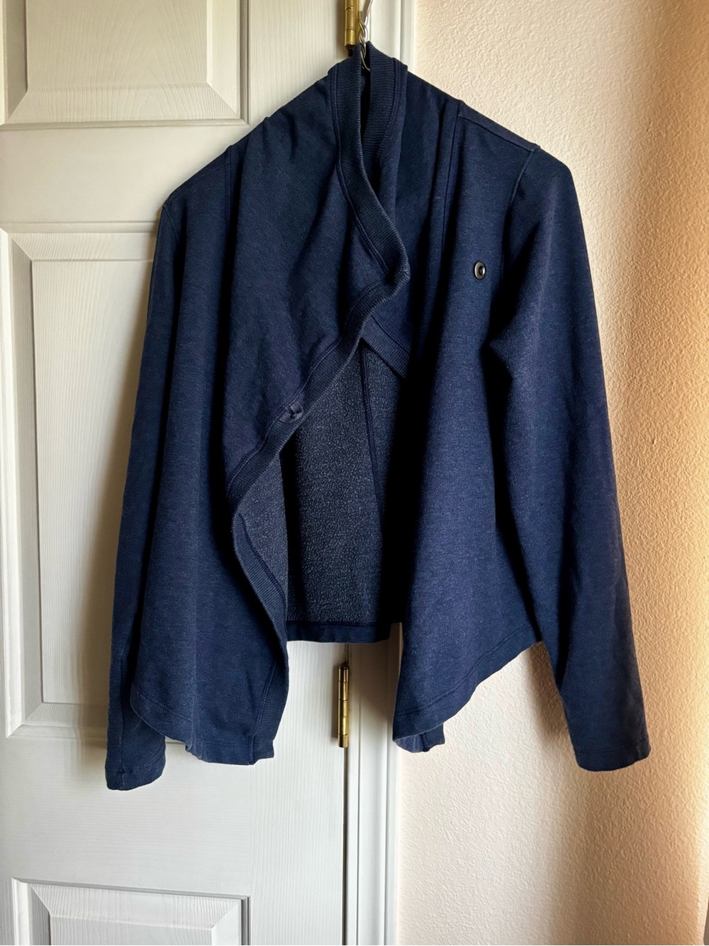 Patagonia Navy Open-Front Draped Blazer